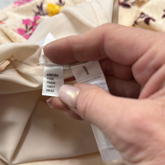 Ann Taylor NWT Ivory Floral Print Silky Mini Dress Size 2 - Picture 9 of 15